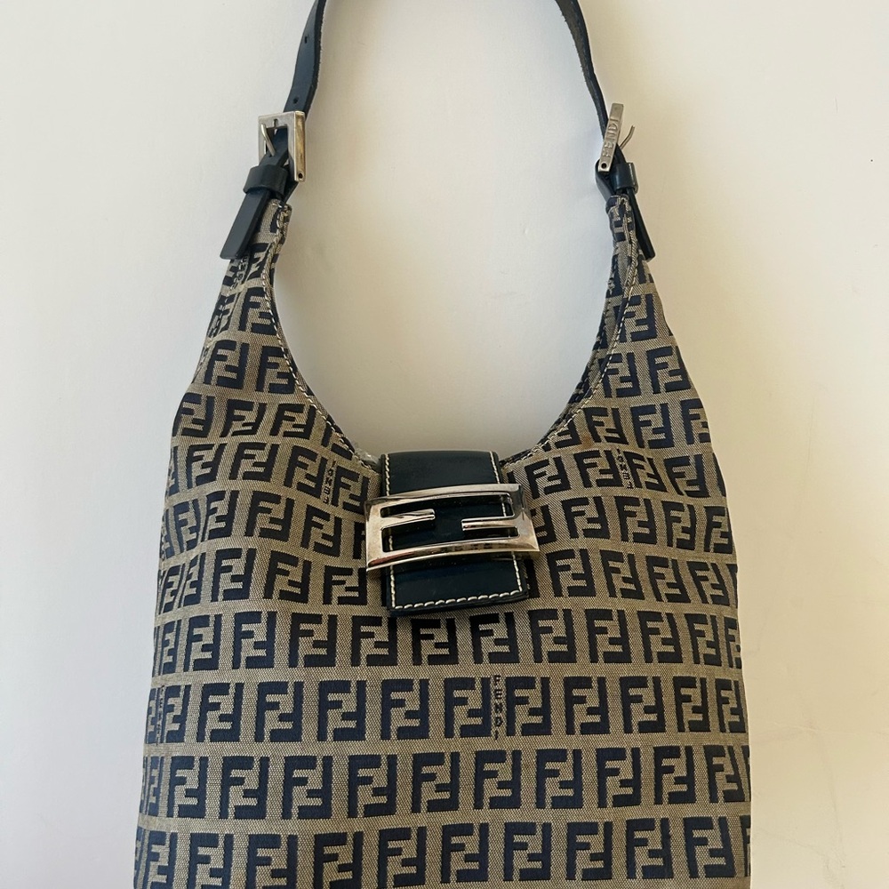 Fendi Mama Baguette Brown Monogram Canvas Shoulder Bag